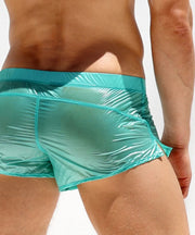 RUFSKIN Swim Short ZUKO Swimwear Ultra-Lightweight Shiny Nylon Robin Egg Green