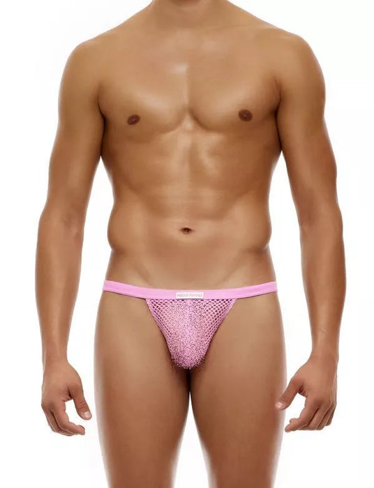 Modus Vivendi C Through T-String Perforated Semi-Transparent Pink Neon 08017 B71