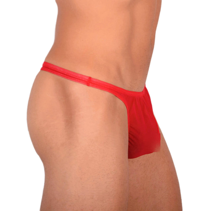 S SMU Sensual C - Thru Red Thong 33694 MX155