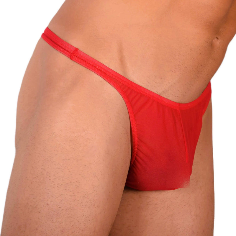 S SMU Sensual C - Thru Red Thong 33694 MX153