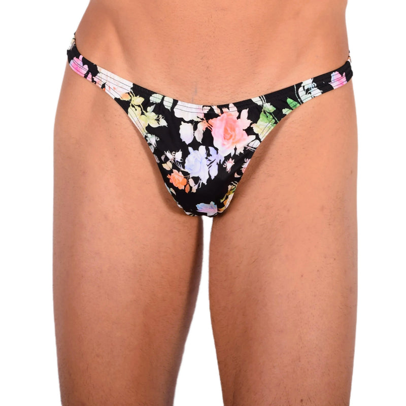 S SMU Sensual Floral Black Thong 33732 MX151