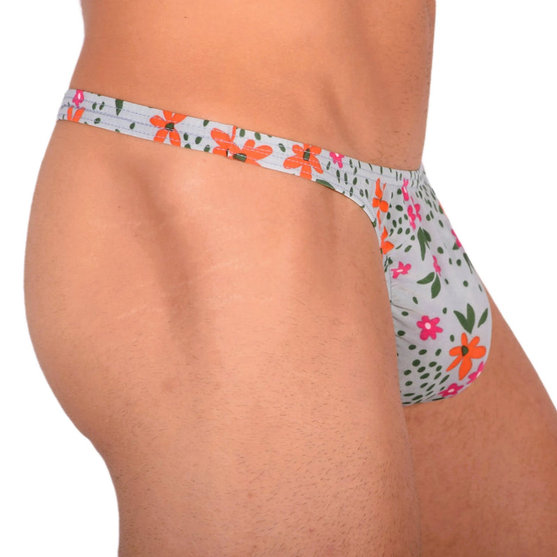 S SMU Sensual Floral Explosion Blue Thong 33686 MX155