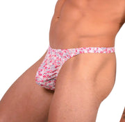 S SMU Sensual Floral Explosion Pink Thong 33640 MX142