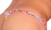 S SMU Sensual Floral Explosion Red Thong 33685 MX156