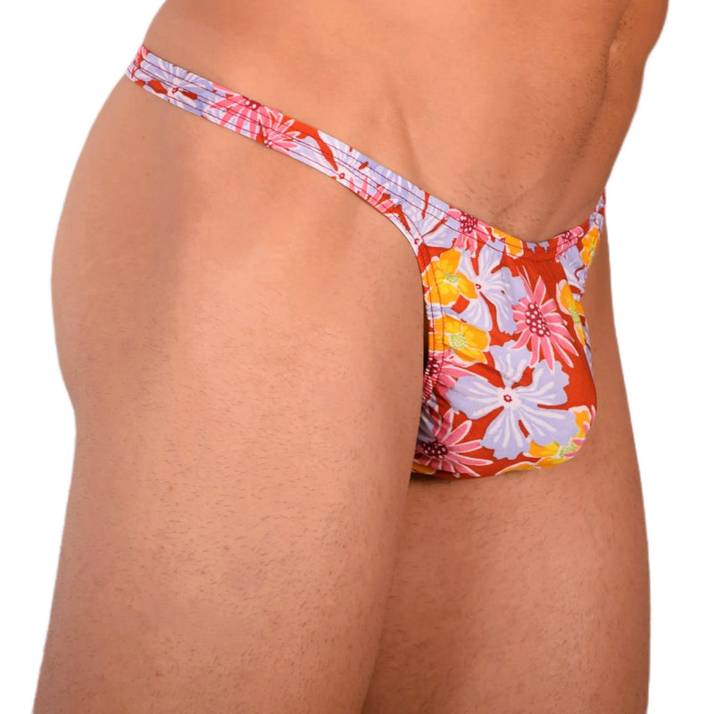 S SMU Sensual Floral Explosion Red Thong 33685 MX152