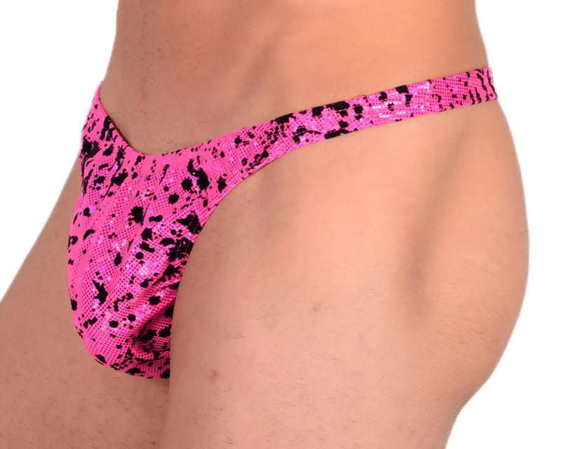 S SMU Sensual Party Pink/Black Thong 33525 MX131