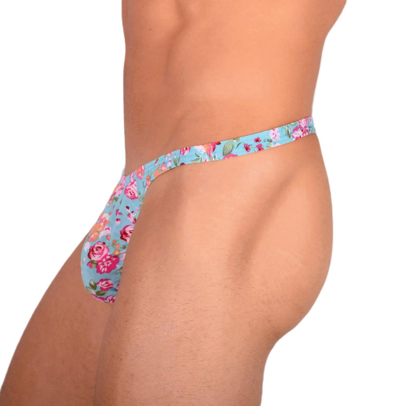 S SMU Sexy Floral Explosion Turquoise Thong 33669 MX152