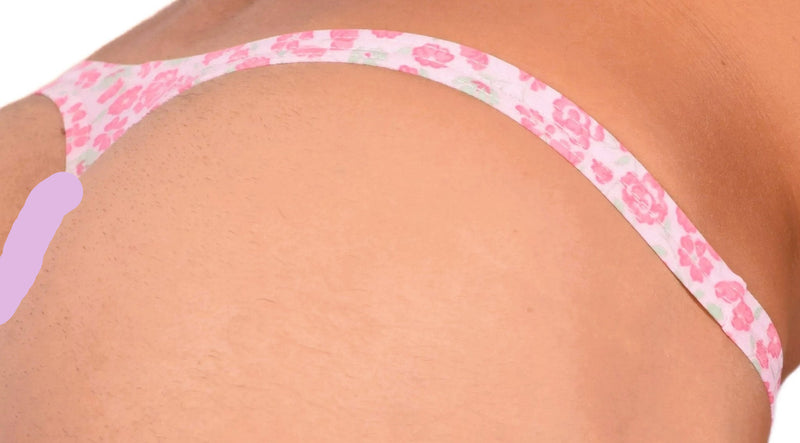 S SMU Sexy Pink Floral Explosion Thong 33644 MX145