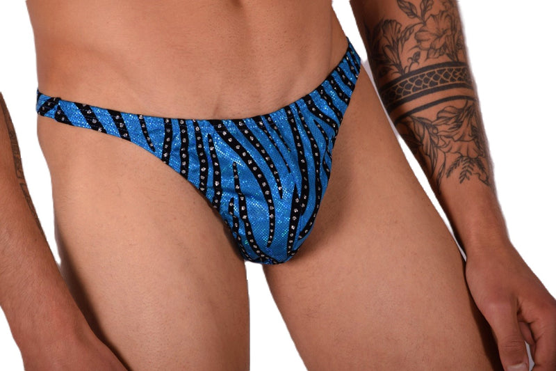 S/M SMU Mens Underwear Thong Blue Brilliant 33352 MX11