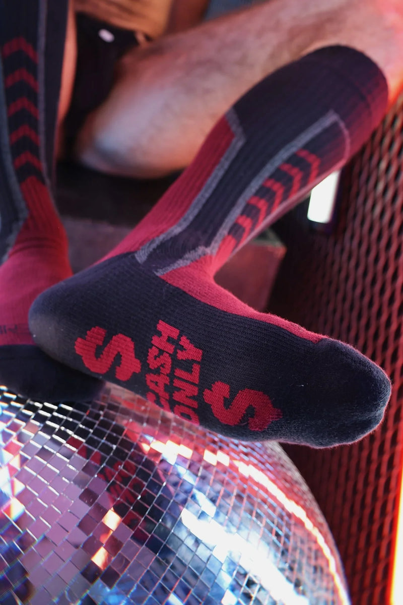 BREEDWELL Socks Sir Splurge Knee High Cotton Sock in Oxblood Red 39