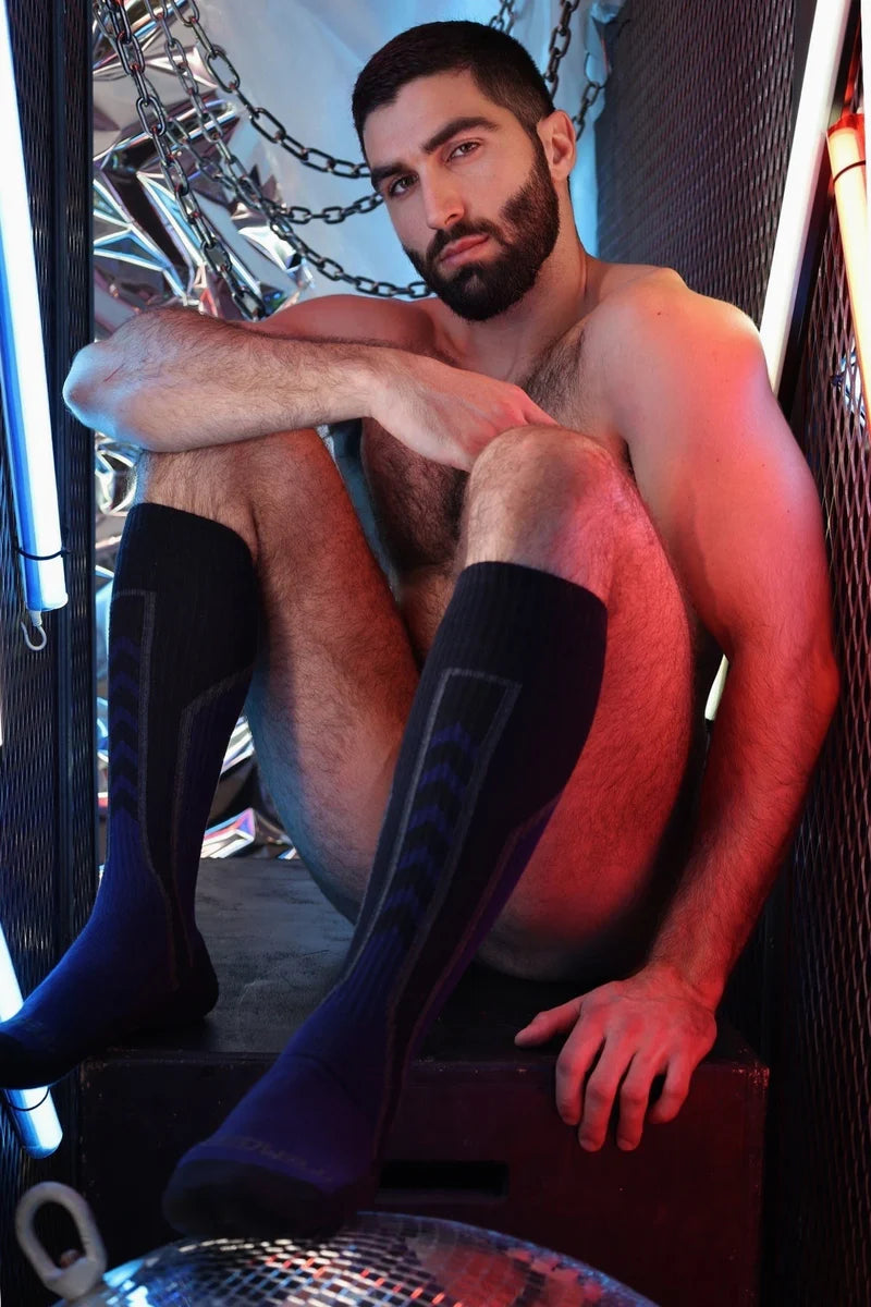 BREEDWELL Socks Sir Splurge Knee High Cotton Sock in Navy 39