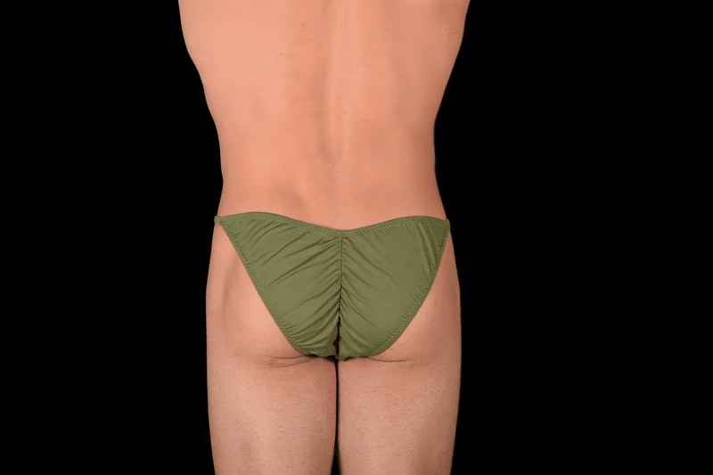 Skinz Swimsuit Micro Swim - Brief Puckered Back Rio Bikini Green M58U - 6511 52