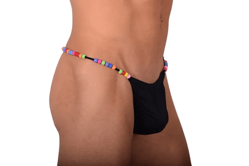 S/M SMU Black Thong colorful decoration 28''32'' Waist MX10 1005631