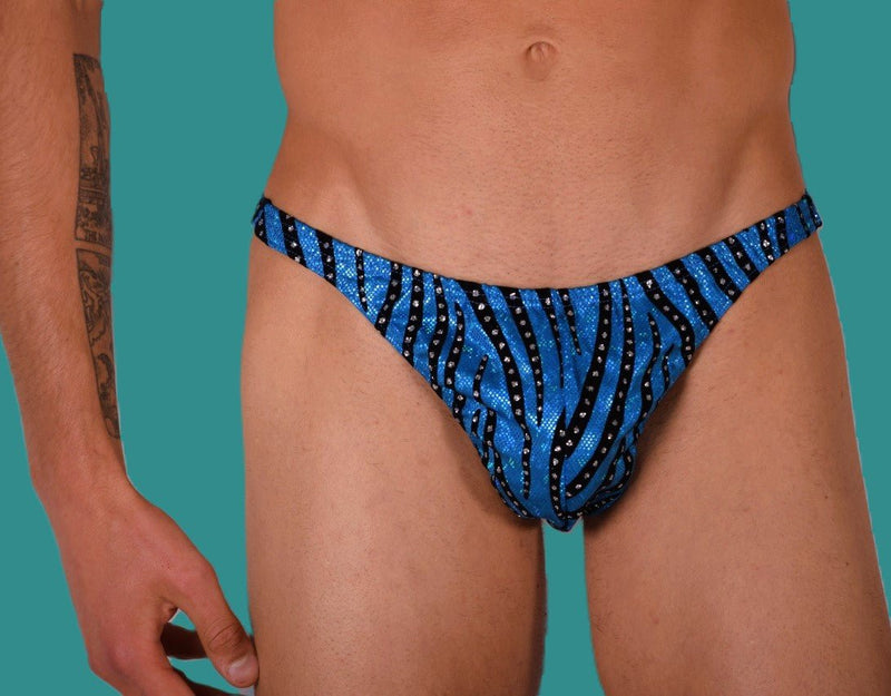 S/M SMU Mens Underwear Thong Blue Brilliant 33352 MX111