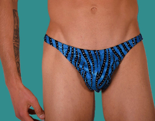 S/M SMU Mens Underwear Thong Blue Brilliant 33352 MX111