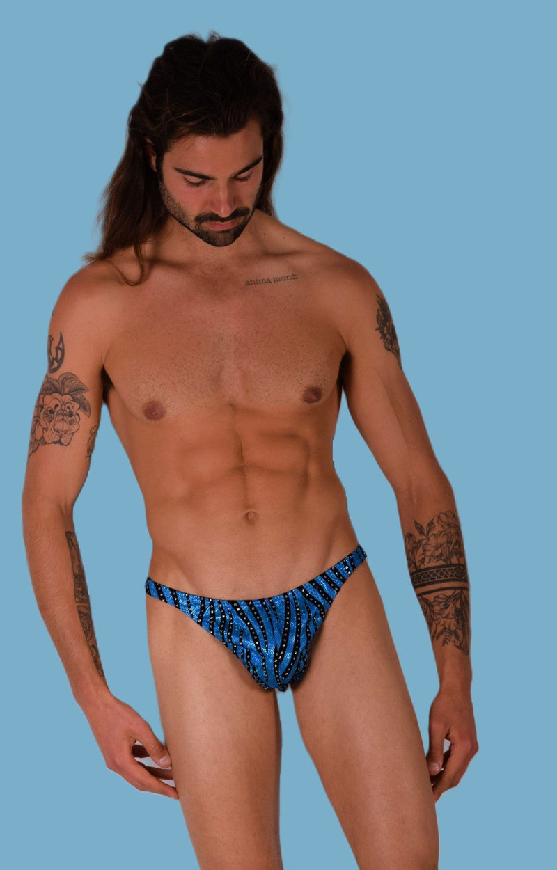 S/M SMU Mens Underwear Thong Blue Brilliant 33352 MX112