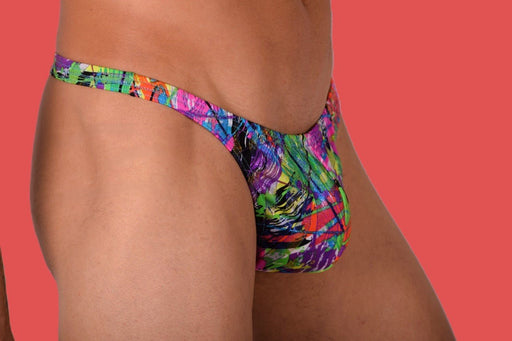 S/M SMU Mens Underwear Thong Brilliant Splash 33348 MX111