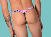 S/M SMU Mens Underwear Thong Flowers 33333 MX114