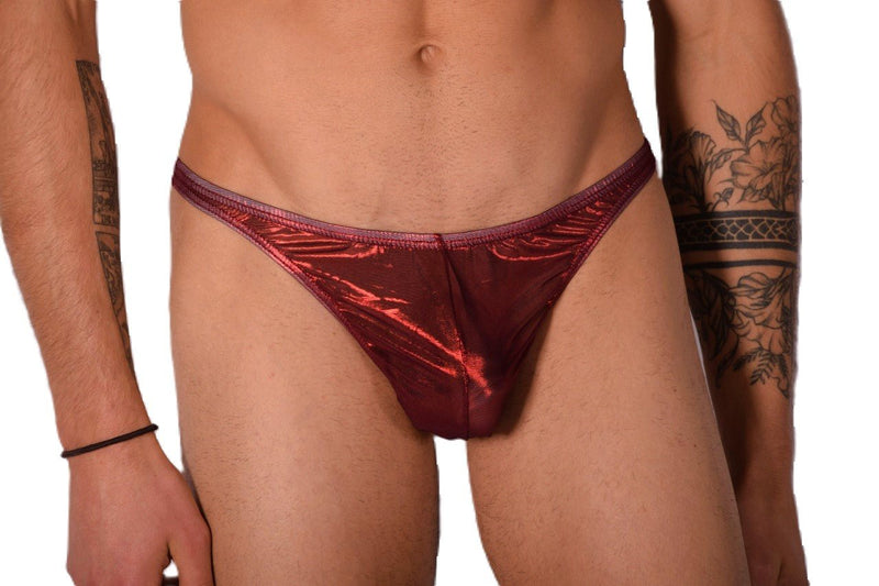S/M SMU Mens Underwear Thong Sheer Red 33338 MX111