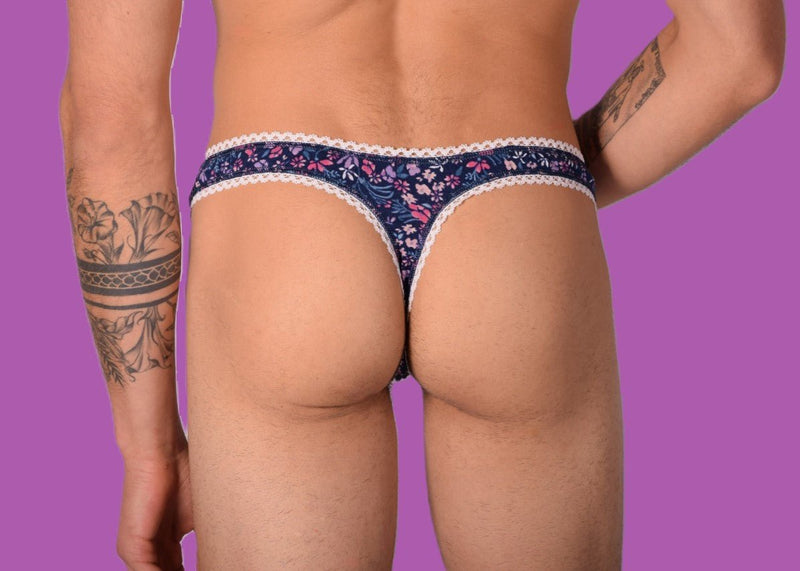 S/M SMU Mens Underwear Thong Tanga Flowers 33330 MX113