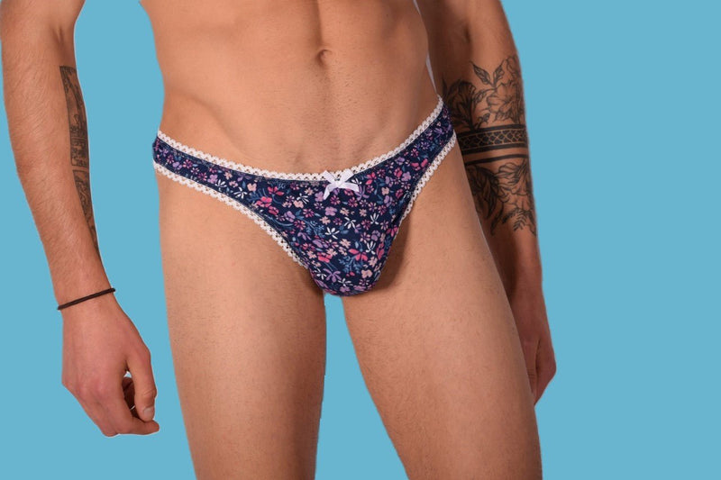 S/M SMU Mens Underwear Thong Tanga Flowers 33330 MX111