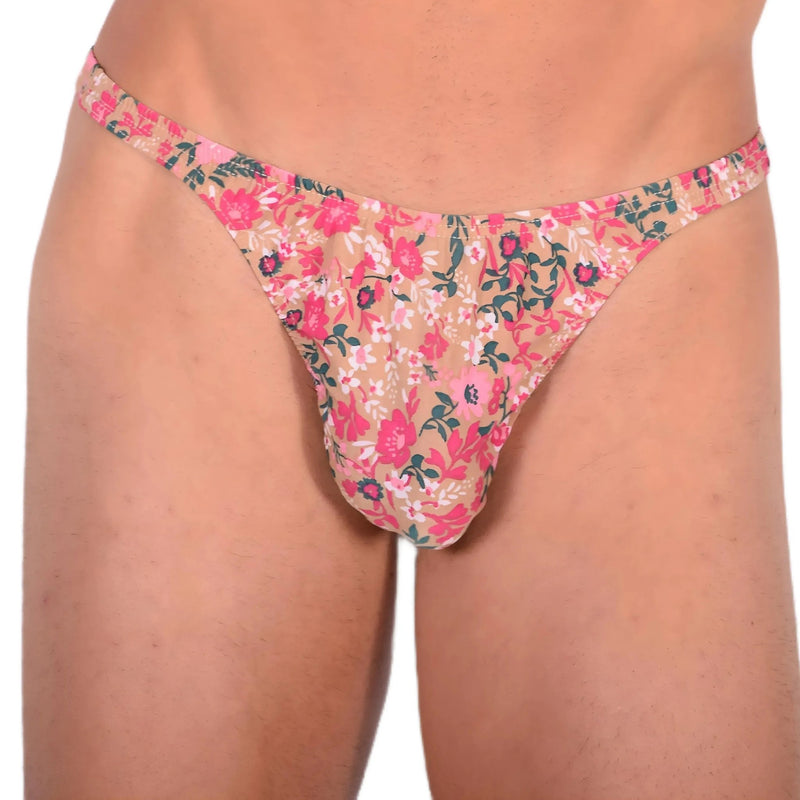 S/M SMU Sensual Thong Floral Explosion Brown 33576 MX133