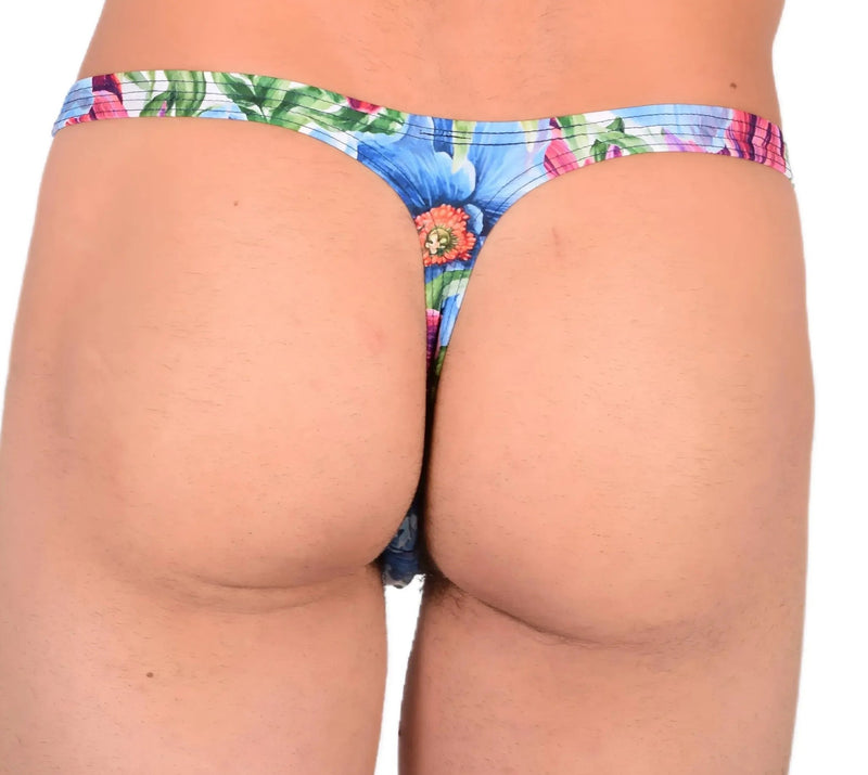 S/M SMU Sensual Tropical Flowers Thong 33563 MX134