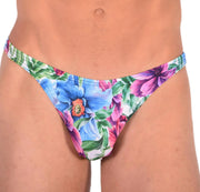S/M SMU Sensual Tropical Flowers Thong 33563 MX131