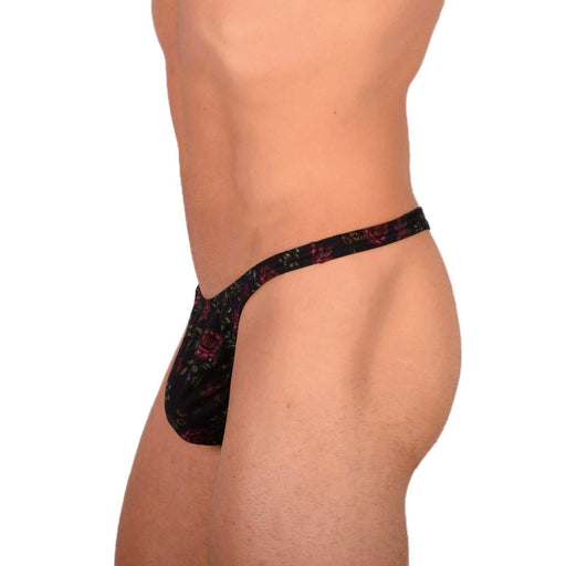S/M SMU Sexy Black Floral Thong MX20 340752
