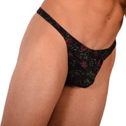 S/M SMU Sexy Black Floral Thong MX20 340755