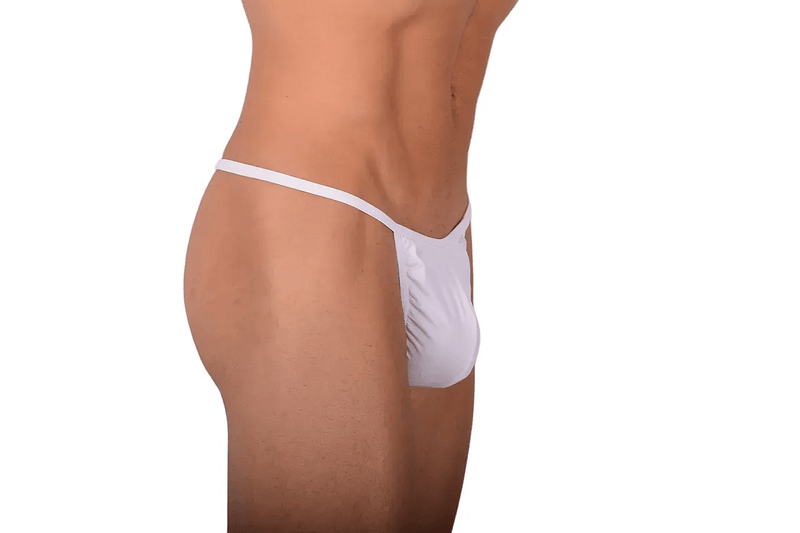 S/M SMU String Thong White Rhinestones Butterfly MX10 1005736