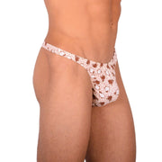 S/M SMU Tanning Walking around sheer Beige Sheeps Thong MX19 340033