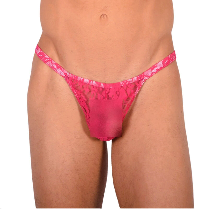 S/M SMU Tanning Walking around sheer C - Thru Pink Thong MX19 339901