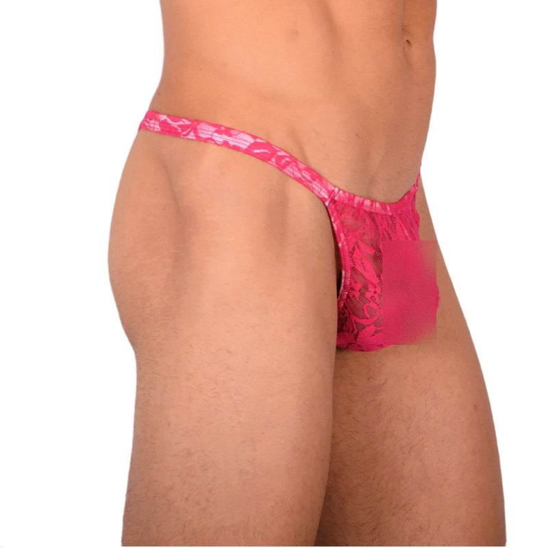 S/M SMU Tanning Walking around sheer C - Thru Pink Thong MX19 339904