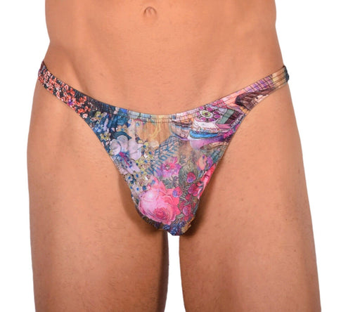S/M SMU Tanning Walking around sheer Floral Thong MX19 339831