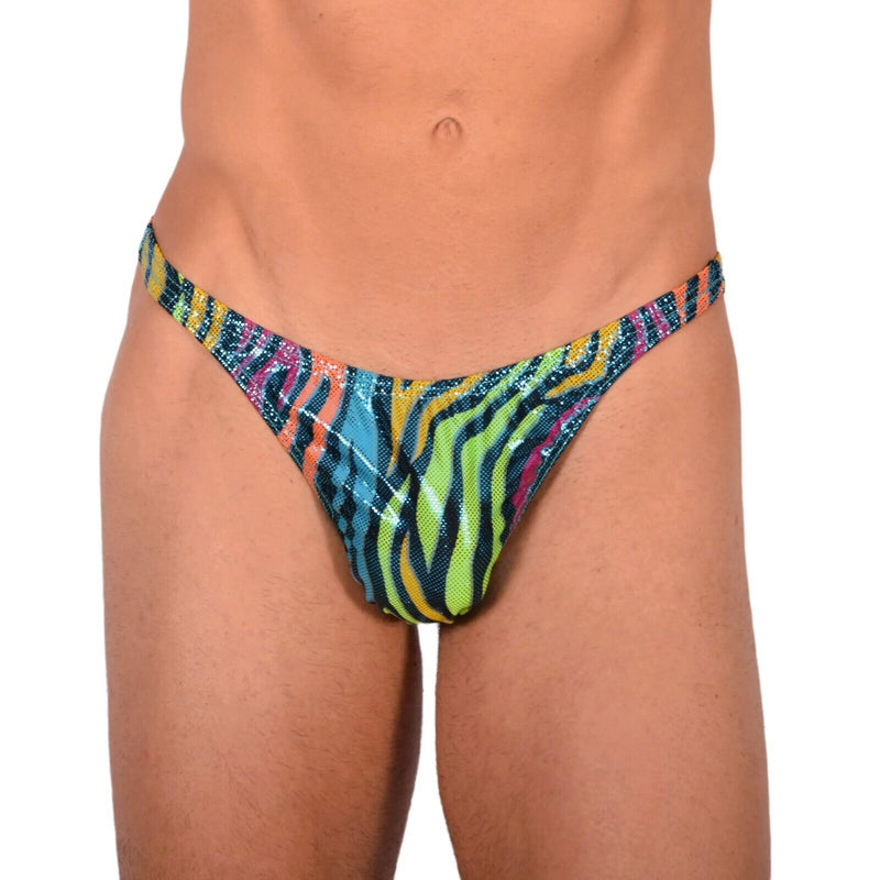 S/M SMU Tanning Walking around sheer Multicolor Party Thong MX19 339941