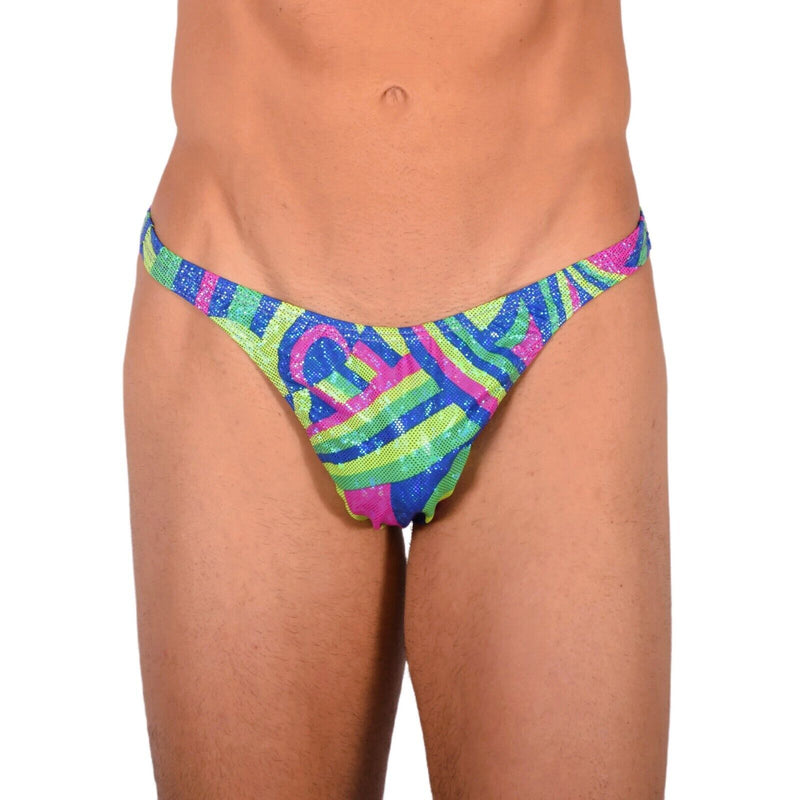 S/M SMU Tanning Walking around sheer Multicolor Party Thongs MX19 339971