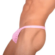 S/M SMU Tanning Walking around sheer Pink Thong MX19 340102