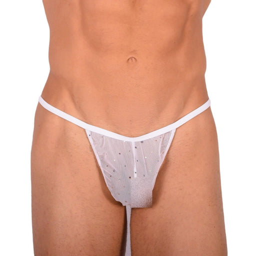 S/M SMU Tanning Walking around sheer White C - Thru Thong MX19 340061