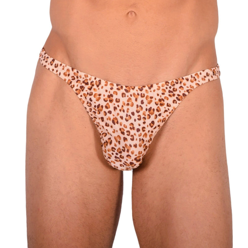 S/M SMU Tanning Walking around sheer Wildlife Brown Thong MX19 340091