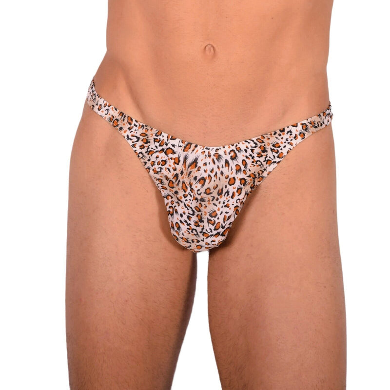 S/M SMU Tanning Walking around sheer Wildlife Brown Thong MX19 340161