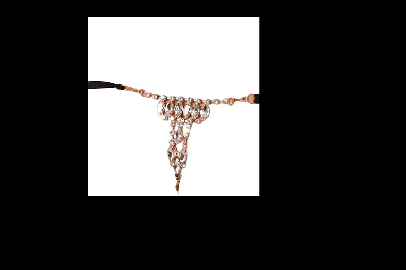 S/M SMU Thong Rhinestones Black 30''32'' Waist MX10 1005672