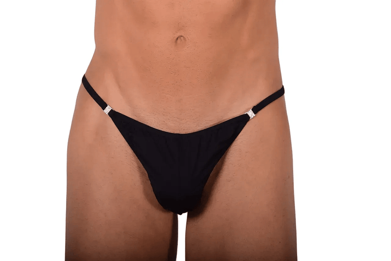 S/M SMU Thong Rhinestones Black 30''32'' Waist MX10 1005811