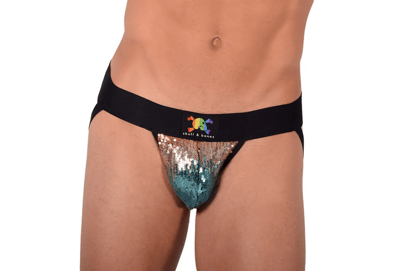 Small Jockstrap SKULL & BONES Shiny Sparkling Rainbow Jock 91