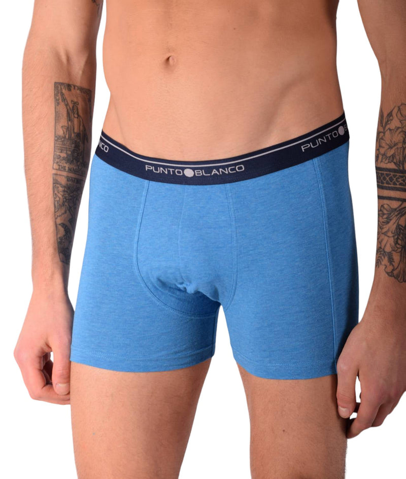SMALL Mens Punto Blanco Basics Short Boxer Blue 53438 Pu10