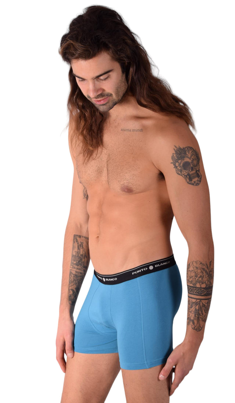 SMALL Mens Punto Blanco Basics Short Boxer Blue 53438 Pu16