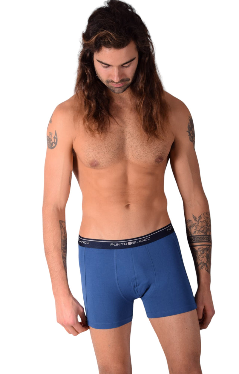 SMALL Mens Punto Blanco Basics Short Boxer Blue 53438 Pu17