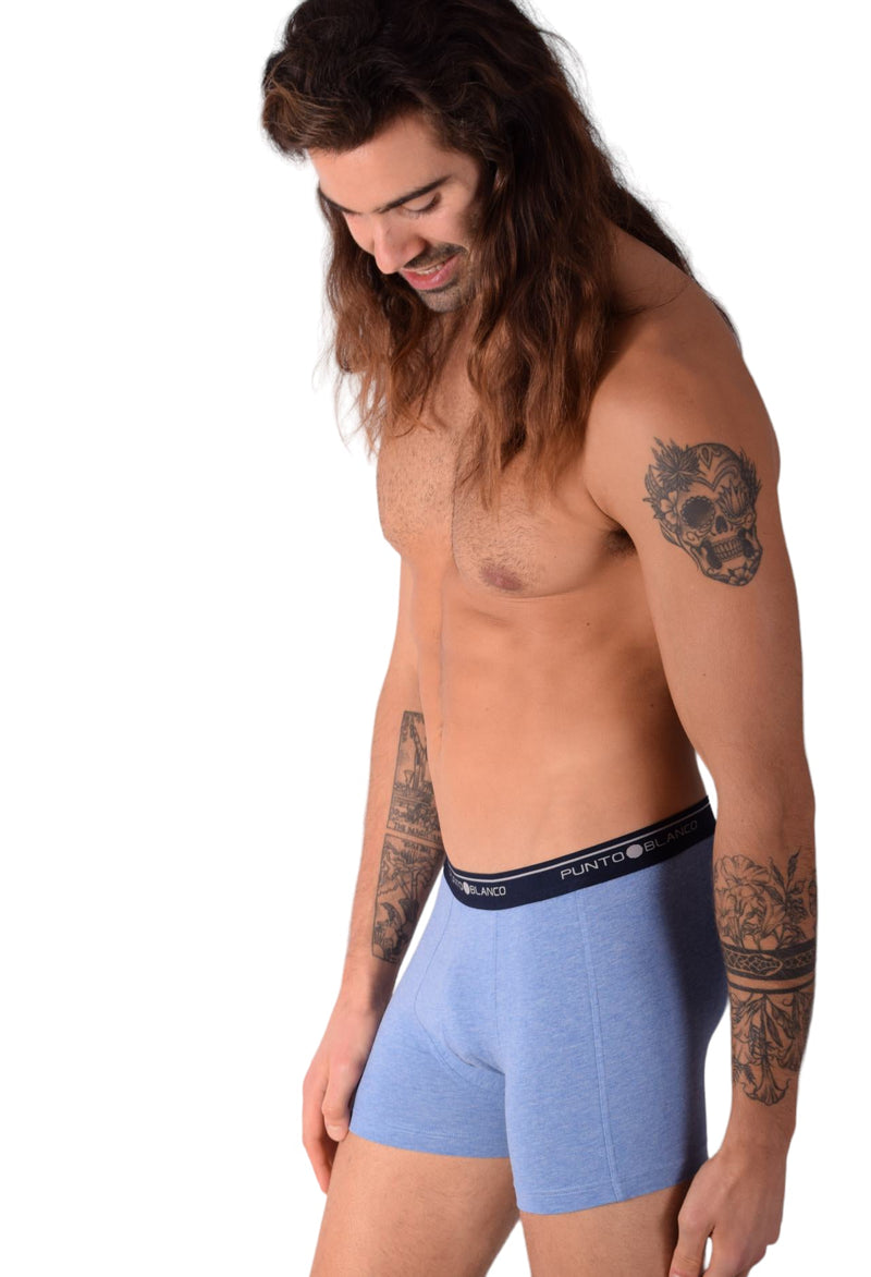 SMALL Mens Punto Blanco Basics Short Boxer Blue 53438 Pu21