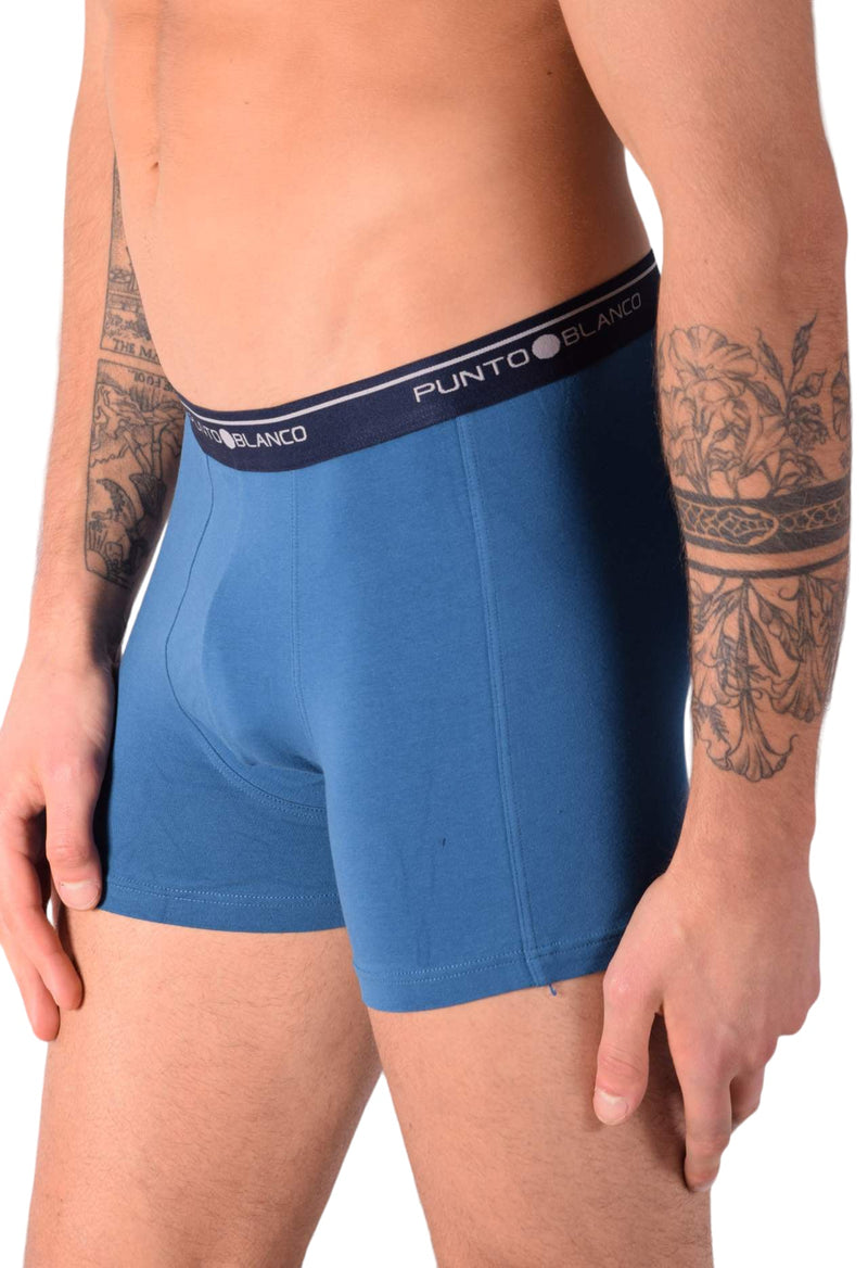SMALL Mens Punto Blanco Basics Short Boxer Blue 53438 Pu25