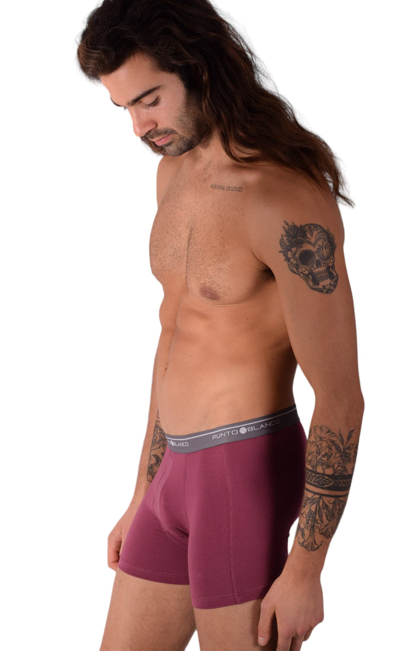 SMALL Mens Punto Blanco Basics Short Boxer Burgundy 53438 Pu19